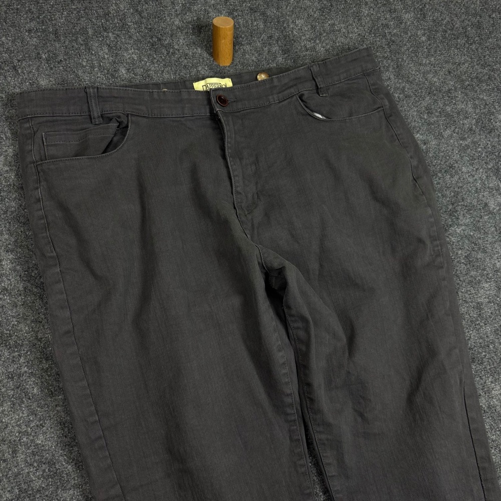 Dapper Boi Charcoal Gray Chino Pants Mens 44 Stretch Cotton Casual Trousers